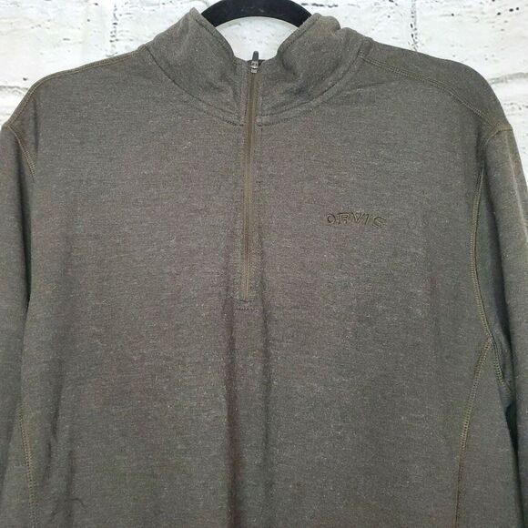 Orvis Mens Performance 1/4 Zip Pullover Sweatshirt Gray Size Large - Picture 2 of 9